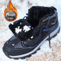 【selevn roind】 Brand Men Winter Snow Boots Waterproof Leather Sneakers Plush Warm High Top Men's Boots Outdoor Male Hiking Boot Shoe Size 39-47.