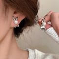 Elegant Premium Faux Pearl Earrings Fashion Studs Earrings Dangle Earrings Korean Style Pearl Rabbit Stud Earrings Wedding Party Ear Jewelry Accessories Girls.