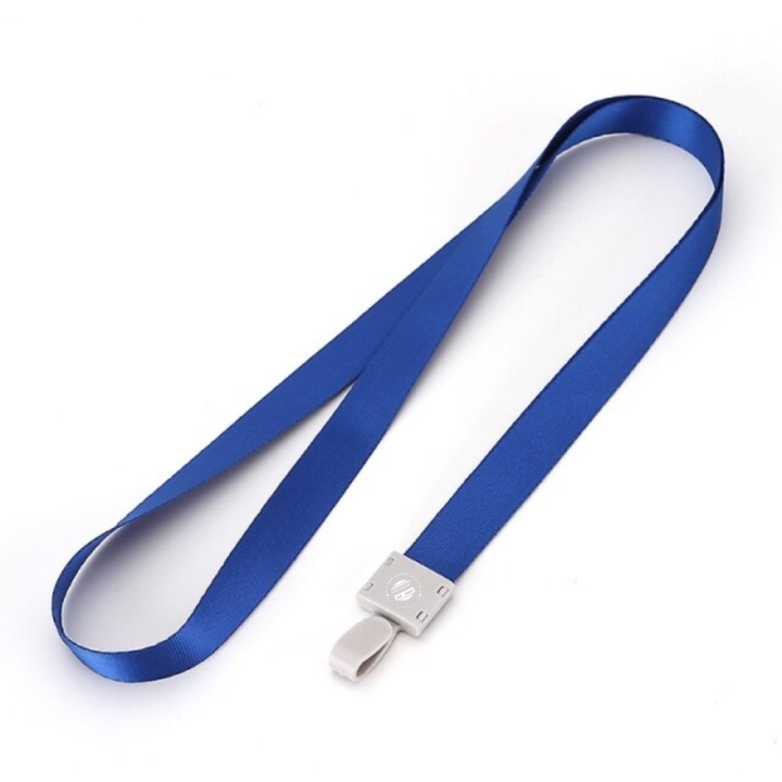 1PC Lace Lanyard Rope for ID Card Holder with Plastic Hook - Blue