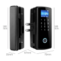 digital electronic biometric smart glass door lock remote control fingerprint glass lock for home office. 