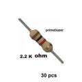 RESISTOR 2.2K OHM - 1/4W 5% (30pcs).