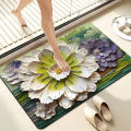 Daisy diatom mud bath absorbent floor mat home door mat bathroom door anti-slip quick-dry foot mat drain mat. 