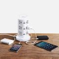 Tower Power Strip Surge Protector Vertical Multi Sockets 7/11/15/19 Way Universal Outlets Plug Socket 2 USB 3m Extention Cord. 