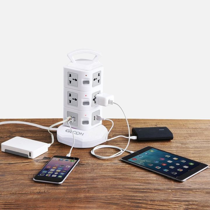 Tower%20Power%20Strip%20Surge%20Protector%20Vertical%20Multi%20Sockets%207/11/15/19%20Way%20Universal%20Outlets%20Plug%20Socket%202%20USB%203m%20Extention%20Cord%20-%20Image%207
