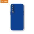 For Huawei P30 Back Mobile Phone Case Simple Luxury Colorful Liquid Silicone Protect Lens Shockproof Full Soft Cover.