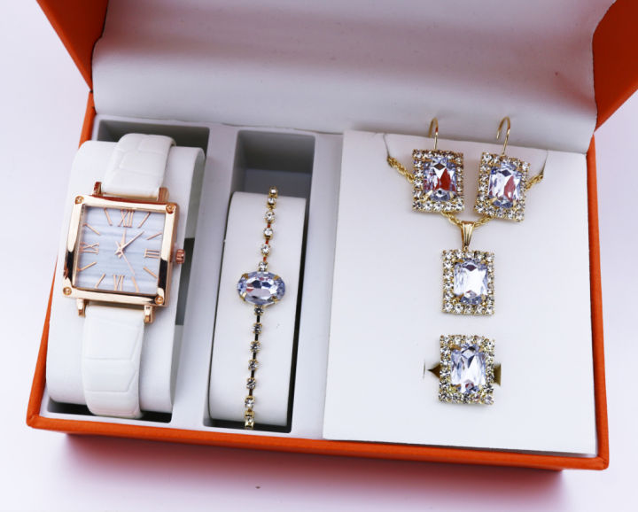 Ladies%206PCS%20Wristwatch%20and%20Jewelry%20Accessories%20Simple%20and%20Trendy%20Quartz%20Women's%20Watch%20Girls%20Waterproof%20Leather%20Strap%20Watches%20-%20Image%203