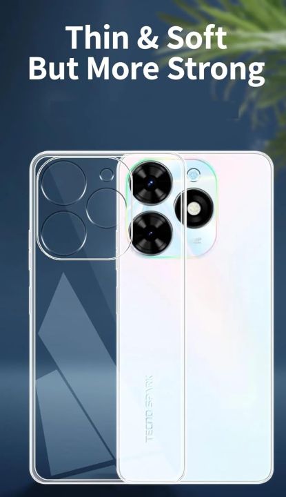 Tecno Spark 20 Transparent Soft & Flexible TPU Mobile Back Cover