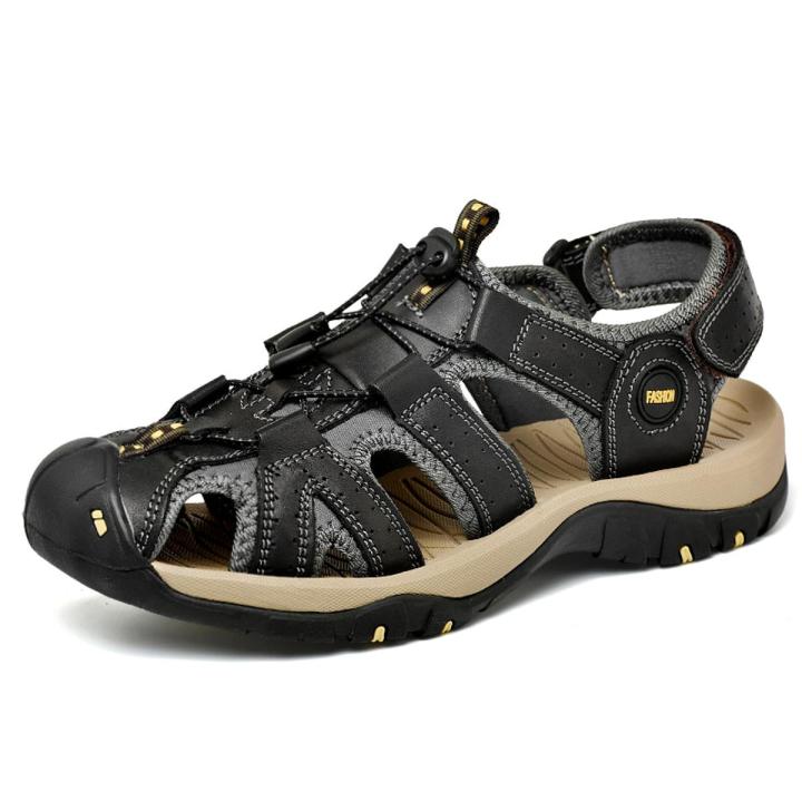 Classic Men's Sandals Summer Soft Sandals Comfortable Men Shoes Leather Sandals Big Size Soft Outdoor Men Roman Sandals