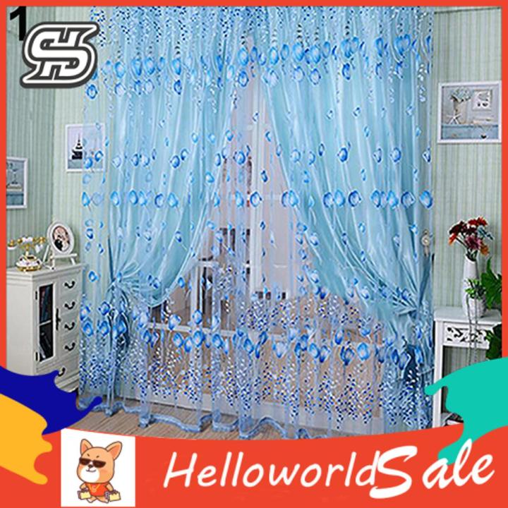 (New)Romantic Floral Tulle Voile Room Divider By Window Curtain Drape Panel lord