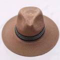 Wide Brim Straw Hat Leisure Summer Cap Jazz Panama Fedora Fashion Travel Leisure Sun Hat For Women Men Style. 