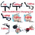 1pcs Brand New Power Volume Buttons Mute NFC Wireless Charging Flash Light Power Flex Cable For iPhone 14 Pro Max 14 Plus Parts.