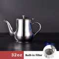 410ml Stainless Steel Oil Tank Large Capacity Oil Bottle Kitchen Oil Filter Pot Soy Sauce Vinegar Container Coffee Pot.