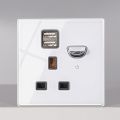KAMANNI Luxury Light Switch LED Indicator Crystal Tempered Glass Piano Key Model design White Push Botton Wall Switches 220V New. 