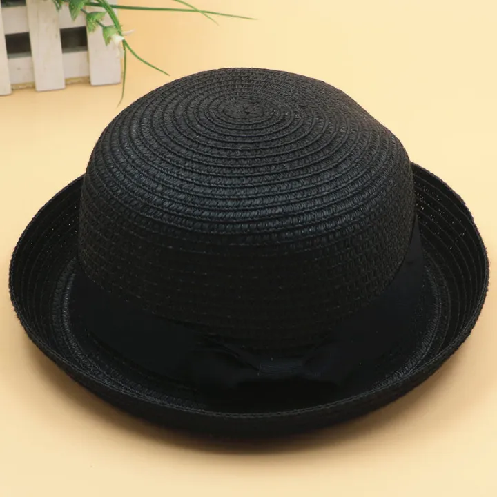 Fresh%20Dome%20Bow%20Curved%20Brim%20Straw%20Hat%20Women's%20Korean-Style%20Beach%20Trip%20Cover%20Sun%20Protection%20Top%20Hat%20Spring%20Summer%20Hat%20-%20Image%208