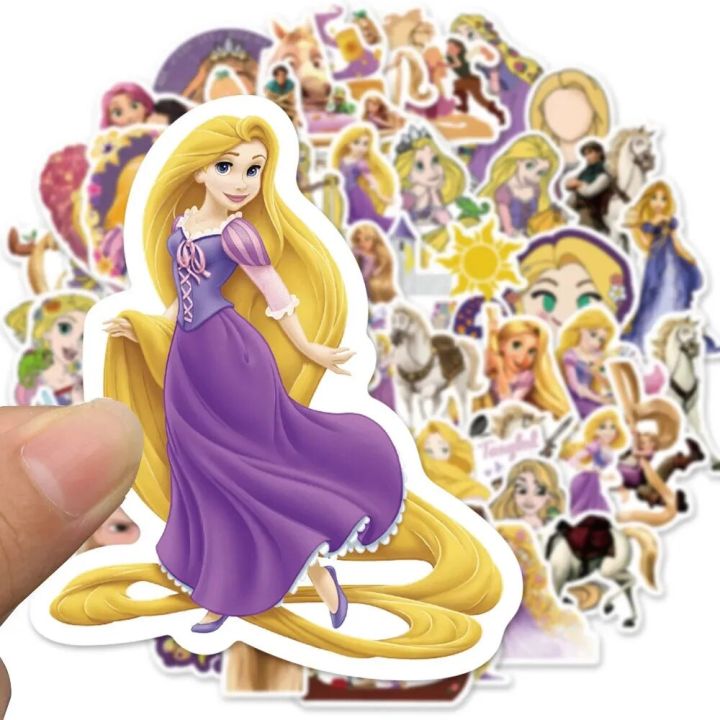 10/30/50pcs Disney Cartoon Movie Tangled Rapunzel Stickers for Kids DIY Laptop Phone Stationery Waterproof Vinyl Anime Sticker