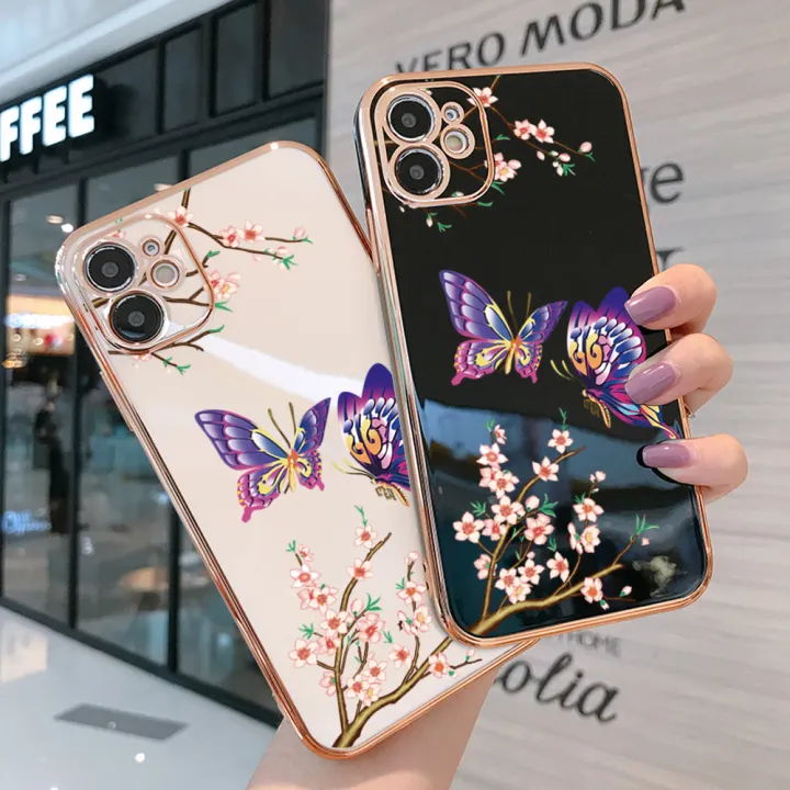 Jizetin%20(Free%20Lanyard)%20for%20Tecno%20Spark%2010%20Pro%20Back%20Cover%20Peach%20Blossom%20and%20Butterfly%20Luxury%206D%20Plating%20Case%20Side%20Pattern%20Soft%20Silicone%20Square%20Mobile%20Phone%20Cases%20-%20Image%203