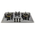 Gazi Smiss EG-B712S | 3 Burner Gas Stove – Steel Body, Auto Ignition | LPG/NG Supported. FI. 