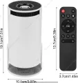 Mini Projector with Android 11, HY300A Home Projector 4K Ultra Hd Support, Smart Magcubic Projector 5G WIFI6 BT5.0 Auto Horizontal Correction, 180°Rotatable Outdoor Projector for Phone/Laptop (White). 