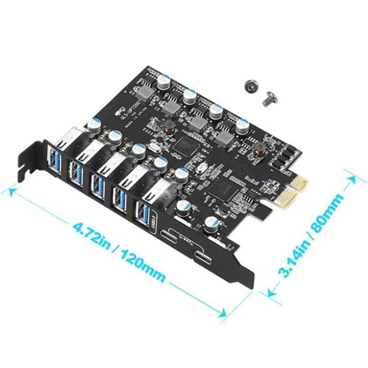 PCI-E%20to%20USB%203.0%207-Port%20Expansion%20Card,%20PCI%20Express%20USB%203.2%20Add%20in%20Card,%20Internal%20USB3%20Hub%20Converter%20for%20Desktop%20PC%20-%20Image%203