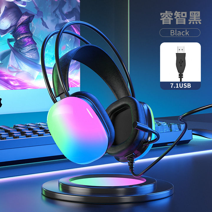 Panson%20PSH-600%20Over-Ear%20Headset%207.1%20E-sports%20Gaming%20Wired%20RGB%20Optical%20Headset%20USB%20Computer%20with%20Microphone%20-%20Image%202