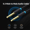 VENTION 6.5mm Audio Cable Male to Male Audio Cable HiFi Gold-plated for Guitar/Amplifier/ Microphone 10m (Black).