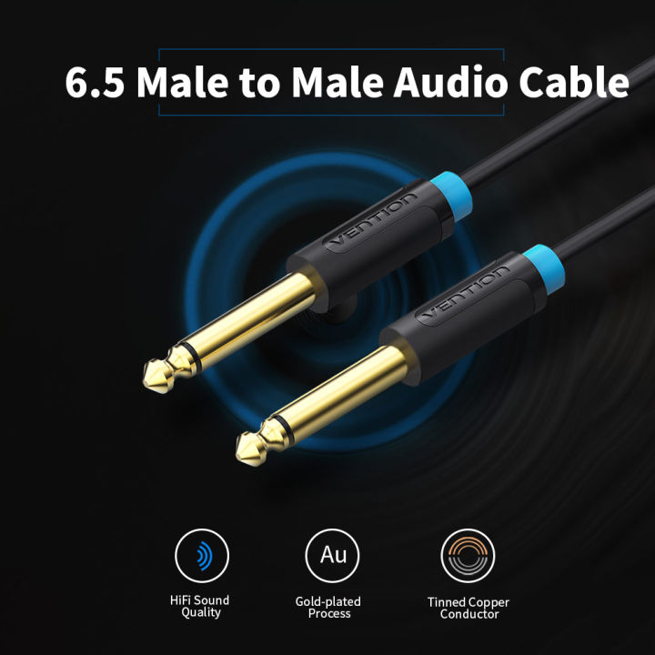 VENTION%206.5mm%20Audio%20Cable%20Male%20to%20Male%20Audio%20Cable%20HiFi%20Gold-plated%20for%20Guitar/Amplifier/%20Microphone%2010m%20(Black)%20-%20Image%206