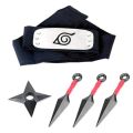 Anime Naruto 1Pcs Headband, 3PCS Kunai, 1PCS Shuriken Unisex Plastic Cosplay Accessory. 