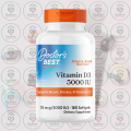 Doctor's Best Vitamin D3 – 5000 IU – 180 Softgels – with Cholecalciferol – for Heart, Bones & Immunity Support. 