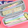Creative Pencil Box Protective Cartoon Design Large Capacity Stationery Case Double-Layer Pencil Case for School Supplies Kids Stationery Education Art Storage Gift Item.