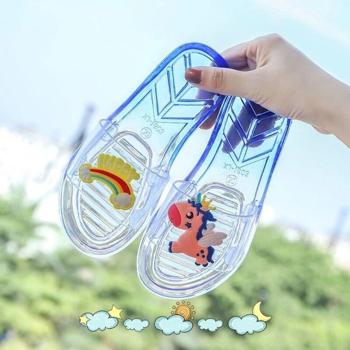 Crystal%20Slippers%20Women's%20Summer%20Korean%20Style%20ins%20Cute%20Cartoon%20Student%20Outer%20Wear%20Non-Stinky%20Feet%20Transparent%20Beach%20Sandals%20for%20Women%20M%20-%20Image%209