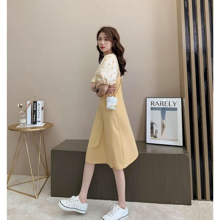 Fashion%20suit%20women's%202023%20Korean%20version%20of%20loose%20and%20thin%20polka%20dot%20top%20+%20slip%20dress%20two-piece%20set%20of%20slightly%20chubby%20women's%20clothing%20-%20Image%204