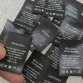 50PCS In stock Black Satin Care Label Washing Labels Cotton/Silk/Cashmere/Wool/Linen/Polyester/Chiffon Print Cloth Labels Amour zii.