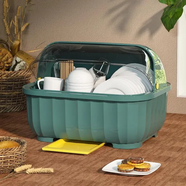 Dish%20Drying%20Rack%20Kitchen%20Utensils%20Drainer%20Rack%20with%20Folding%20Cover%20Cupboard%20Organizer%20Kitchen%20Storage%20Rack%20Countertop%20Dinnerware%20-%20Image%203