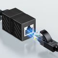 UGREEN 20390 RJ45 Network Keystone Jack Inline Coupler Female to Female 1pcs (Black)#NW114. 