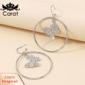 Carat Drop Earrings Sparkling Rhinestone Butterfly Dangle Drop Earrings Fashion Accessories. 