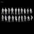4x20Pieces 1/50 Scale Unpainted Model People Architectural Mini Figures Kit.
