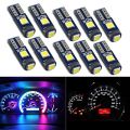 10Pcs T5 W1.2W 27 74 86 206 3SMD 3030 LED Car Interior Light Auto Side Light T5 LED Dashboard Gauge Instrument Lamp Bulbs car dashboard light lamp. 