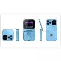 i16 Pro Flip Phone FM Radio Magic Voice Blue.