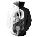 Green Flame Black White Skull Head Fire Red Rose Skeleton Punk Style Men 3D Hoodie Women Casual Hooded Sweatshirt Pullover. 