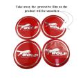 【Toy life hall】4Pieces Car Wheel Rim Center Sticker Decoration for Wolf Logo Tire Hub Cap Emblem Accessories for Focus Kuga Ecosport Ranger Mustang Everest. 