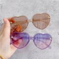 1/2pcs Fashion Heart-Shape Sunglasses For Kids Retro Cute Pink Cartoon Sun Glasses Frame Girls Boys Baby Children Eyewear Goggle. 