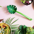 Green Monstera Leaf Colander Multifunctional Long-Handled Spaghetti Slotted Serving Spoon Salad Slotted Spoon For Home Kitchen.