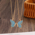 Creative Double Butterfly Necklace Charm Clavicle Chain Couple Necklace Friendship Butterfly Pendant Bff Necklace for Women Girls Best Friend Valentine's Gift. 