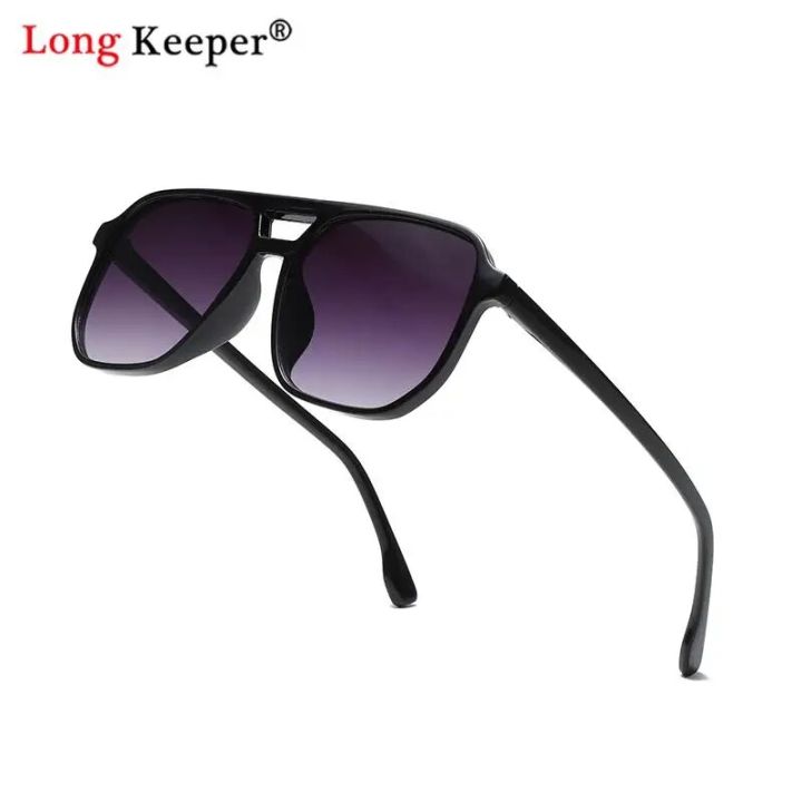 Vintage Pilot Sunglasses Men Double Beam Frame Sun Glasses Driving Night Vision Leopard Print Shades Gradient Uv400 Eyeglasses