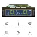 TOHAYIE Smart Car TMPS Solar Power Waterproof LCD Display Auto Tyre Tire Pressure Monitoring System with Clock (External). 