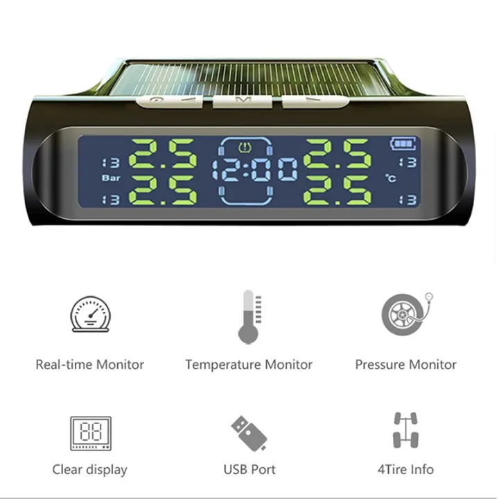 TOHAYIE%20Smart%20Car%20TMPS%20Solar%20Power%20Waterproof%20LCD%20Display%20Auto%20Tyre%20Tire%20Pressure%20Monitoring%20System%20with%20Clock%20(External)%20-%20Image%204