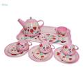 Kids Tea Set for Little Girls Kitchen Pretend Play Toy Teapot Cups Dishes Role Play Afternoon Tea. 