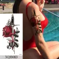 Waterproof Temporary Tattoo Sticker Old School Mermaid Flash Rose Tattoos Body Art Arm Tatoo Women Men. 