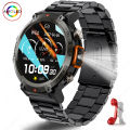 New Outdoor Sport Smart Watch Flashlight 1.45 AMOLED Screen Bluetooth Call For Men Fitness Tracker SmartWatch Android IPhone IOS.