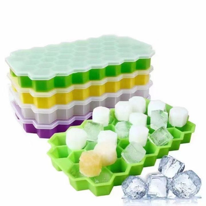 Silicone Ice Cube Tray 37 Cavity Ice-Making Box-Premium Ice Cube Moulds ...